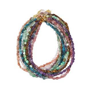 สร้อ<span class=keywords><strong>ย</strong></span>คอหิ<span class=keywords><strong>น</strong></span>ธรรมชาติคุณภาพสูงขา<span class=keywords><strong>ย</strong></span>ส่ง ประดับด้วยอเมทิสต์, อาเกต และมาลาไคต์ พร้อมทองแดง สำหรับผู้หญิงและผู้ชาย - Product Image 1