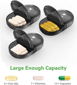 กล่องใส่ยาแบบพรีเมียม ปลอดสาร BPA 14 ช่อง สำหรับจัดยาเช้า/เย็น รายสัปดาห์ สีดำ - Product Image 2
