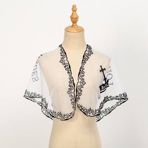 Écharpe de Prière Triangulaire en Dentelle Vente Chaude Motif Religieux Vierge <span class=keywords><strong>Marie</strong></span> Brodé Transparent pour Femmes Accessoires Vestimentaires - Product Image 2