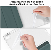 Étuis pour tablette acrylique en cuir PU Smart Clear PC Shell Cover pour iPad Air 5e/4e génération 10.9 pouces 2022/2020