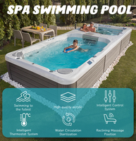 Jacuzzi Exterior Grande para Masajes, Bañera de Hidromasaje para 5-10 Personas con Jets de Hidromasaje