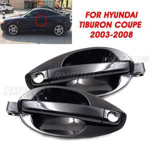 Autoleader 1 paire de garnitures de poignées de porte extérieures avant et arrière gauche et droite noires pour Hyundai Tiburon 2003-2008 82650-2C000 82660-2C000 - Product Image 1