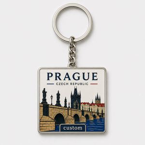 Porte-clés personnalisés en gros de haute qualité, design souvenirs de lieux emblématiques de Prague, chaînes de villes européennes anciennes, porte-clés touristiques - Product Image 3