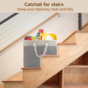 Panier d'escalier pliable avec poignée Organisateur de rangement polyvalent pour escaliers en moquette et en bois, décoration de maison et de bureau - Product Image 3
