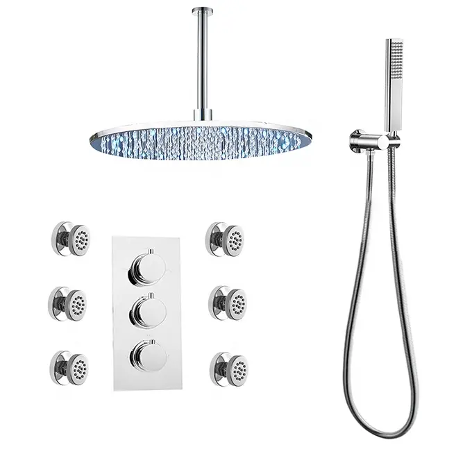 12 pouces valve de douche thermostatique inverseur à 3 voies