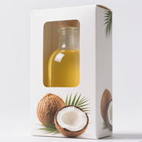 Emballage de boîte en carton blanc de couleur personnalisée avec fenêtre pour huile de noix de coco 1 bouteille 2 bouteilles boîtes d'expédition en gros