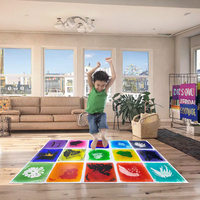 Dalles de sol sensorielles liquides en plastique ABS créatives, amusantes et durables pour enfants, usage éducatif à domicile, 4 pièces