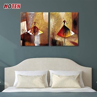 Danseuses de Ballet d'art contemporain 100%, peintures à l'huile abstraites peintes à la main, sur toile, Art mural, prêt à poser, décoration de la maison