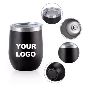 2026 New Stainless Steel 12oz Double Wall <b>Powder</b> Coating Vacuum Insulated Stemless <b>Egg</b> Wine Tumblers - Product Image 4