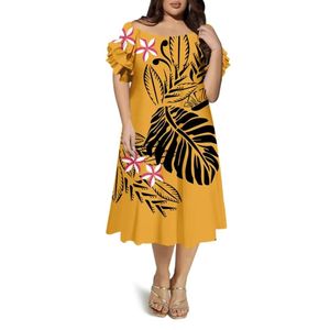 Vestido Midi de Manga Corta con Estampado Floral, Doble Capa, Estilo Linterna, Tallas Grandes, Casual y Modesto para Mujer, Venta al Por Mayor ODM - Product Image 3