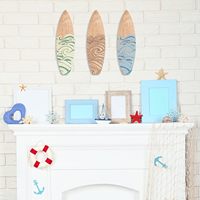 Décoration Murale Maison : Ensemble d'Art Mural en Bois Planches de Surf Ondulées, Mini Planches de Surf en Bois pour Décoration Chambre Tropicale et Salon