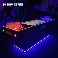 Table de bière de ping-pong électronique lumineuse HEROVR, jeu de fête compétitif de club allemand, fabriquée en métal durable