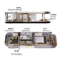 Maison capsule de luxe avec cuisine Maison modulaire Maison préfabriquée Petite maison entièrement personnalisée Maison préfabriquée en conteneur
