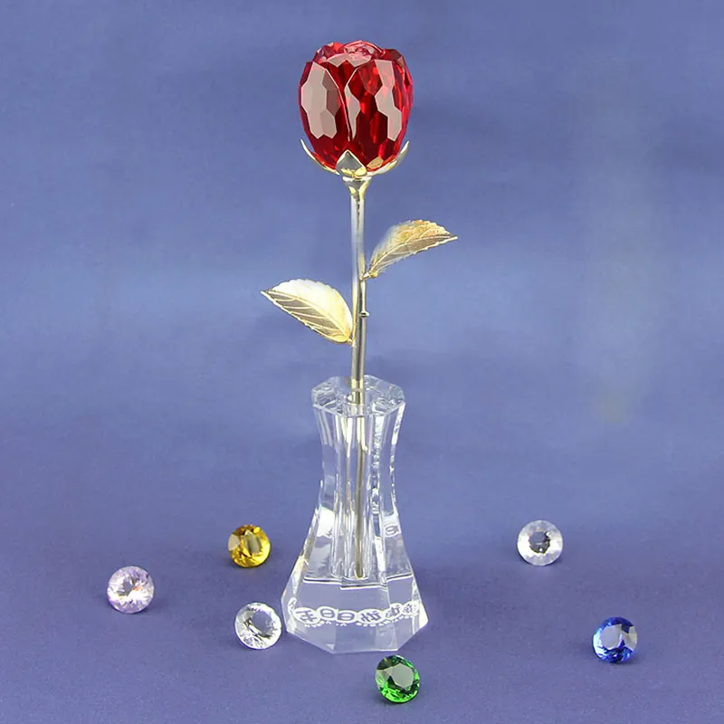 クリスタル工芸品クリスタル花瓶ホームデコレーション
