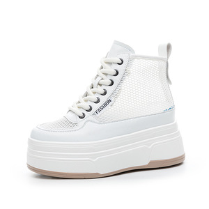 IStampromo regalos tendencia <span class=keywords><strong>Domingo</strong></span> otoño nuevo Muffin transpirable aumento interior zapatos de mujer superficie de malla pequeño blanco Casual deportes - Product Image 4