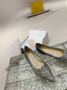 Jimmy Glitter Pointed Toe Ballet <b>Flats</b> Sparkly Slip On Shoes for Bridal Evening and Daily Casual Wear Chooing - Product Image 5
