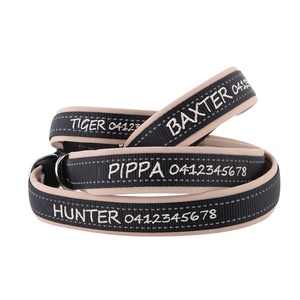 Collare per Cani di Alta Qualità, Lussuoso, Morbido e Resistente, con Logo Ricamato Personalizzato, Nome e Numero, Nastri Solidi e Fibbia in Nylon - Product Image 2