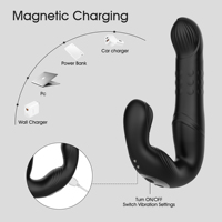 Hochwertiger 10-stufiger Vibrations-Silikon-Analplug, Prostatamassagegerät, Premium-Vibrations-Analtoy für sexuelles Vergnügen