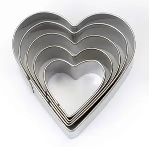 Cookie Cutters Set Stainless Steel Biscuit Cutter Love Heart Shape and Star Shape Baking Vegetable Donuts Shape Cutters