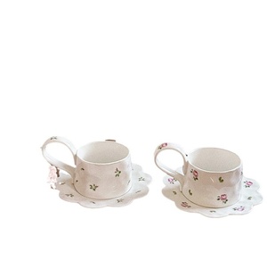 Vintage French Rose Floral Ceramic Coffee Mug and Saucer Set Reusable Dishwasher & Microwave Safe Gift Box Packaging - Product Image 5