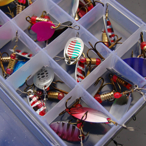 Leurres de pêche artificiels en métal dur pour l'eau salée, cuillère à paillettes, pour bar, spinnerbait, avec boîte, 30 pièces, Offre Spéciale - Product Image 6