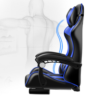 Chaise d'ordinateur de bureau de course ergonomique inclinable en cuir avec dossier inclinable et réglable pour les joueurs