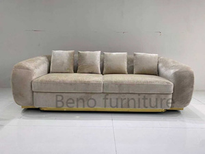 Canapé d'angle moderne et luxueux en tissu avec base métallique, confortable et élégant, pour salon, appartement ou hôtel, design lisse, personnalisable - Product Image 6