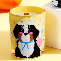 Magnifiques bougies en cire de soja personnalisées imprimées avec motif chien, pour la maison, le spa, les mariages, les fêtes, parfumées