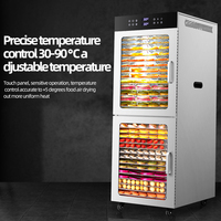 Commerciële staande fruit- en groentedroger, 32 lagen, 2 onafhankelijke compartimenten, mango- en cassave-droger, plantain-dehydrator