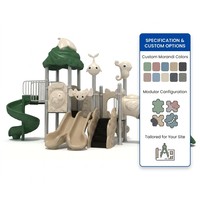 SageDelightRides Ensemble de jeux d'extérieur commercial avec tube, double toboggan, escalier et rampes pour enfants, en LLDPE et HDPE, pour écoles maternelles, vente en gros