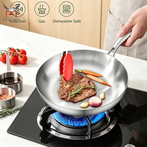 Wajan Penggorengan Stainless Steel Tiga Lapis Pilihan Bahan Stainless Steel 304 & 316, Kompatibel Semua Kompor, Termasuk Induksi - Product Image 4