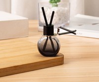 Diffuseur de parfum pour voiture 8 ml en verre noir avec bouchon et clip pour grille d'aération
