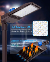 Appareils d'éclairage de poteau de court de tennis commerciaux capteur de cellule photoélectrique IP65 étanche 75W 100W 150W 200W 300W led lumières de parking