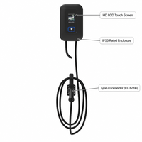 Nouvelle station de recharge pour véhicules électriques de type 2 NECS modèle 3012, 11 kW AC, avec entrée 380 V, noire