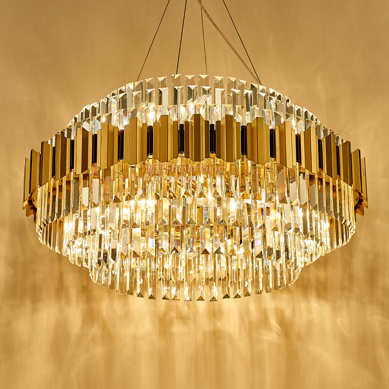 2022 Hot Sale Factory K9 Crystal Chandelier New Born Latest Design Stainless steel Luxury Indoor Hotel Home Crystal Chandeliers