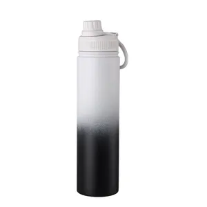 Garrafa térmica esportiva CuPPark de boca larga de 24 onças, garrafa de água de aço inoxidável com isolamento a vácuo para academia