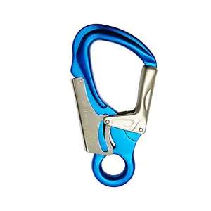 Kait karabiner panjat mata kecil, paduan aluminium biru