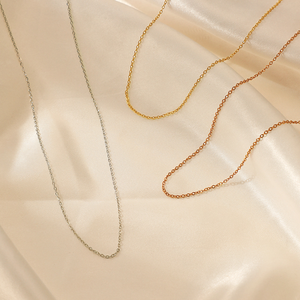 Thiết Kế Đơn Giản 316L Thép Không Gỉ Vòng Cổ Mỏng Liên Kết Chuỗi Rose <span class=keywords><strong>Gold</strong></span> Bạc Ngắn Choker Phụ Nữ Thời Trang Chuỗi Vòng Cổ - Product Image 4