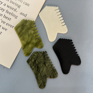 Peines de masaje y raspado facial con dientes, de piedra Bian, para cabeza y cuero cabelludo - Product Image 6