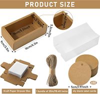 Paquete de Cajas de Regalo Kraft Hechas a Mano con Etiquetas en Blanco y Cuerda de Yute para Envolver Joyas, Dulces, Recuerdos de Fiesta, Color Kraft