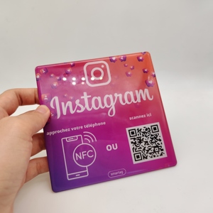 Google Review Plate NFC Glue Drop Card Autocollant de table Anti-métal RFID Contrôle d'accès URL QR Code Facile à écrire Instagram <span class=keywords><strong>WhatsApp</strong></span> - Product Image 6
