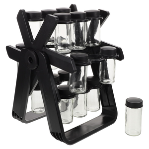 Fashion Rotating Rack Organizer With 18PCS Can Seasoning Glass Bottle <b>Jar</b> Set Kitchen Supplies Ferris Wheel Storage <b>Spice</b> Rack - Product Image 1