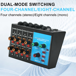 Consola Mezcladora de Audio Profesional TNH AMX-800 de 8 Canales, 4 Mezcladores de Sonido Estéreo en Vivo, Cada Canal Tiene Reverberación Independiente - Product Image 3