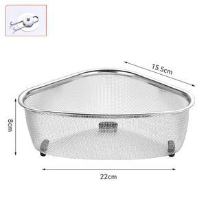 Kitchen Drainer Basket Vegetable Fruit Wash Triangle Filter Under <b>Colander</b> Stainless Steel Fruit Storage Rack - Product Image 3