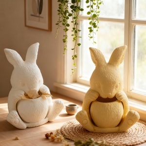 Molde de silicona de jacquard con diseño de animales y corazones para velas de yeso, resina epoxi, bricolaje, juego de 2 piezas, maceta pequeña, pastel - Product Image 4