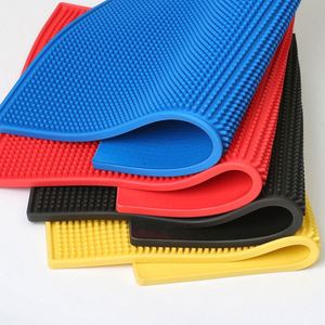 PVC Rubber Rectangular Coaster Thickened Black Non-Slip Water-Resistant <b>Bar</b> <b>Mat</b> for Home <b>Bar</b> Counter Drink Placemat - Product Image 2