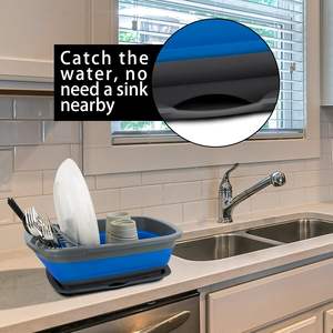 Escurridor de Platos Plegable con Bandeja de Drenaje, Organizador de Vajilla Portátil para Cocina y Autocaravana - Product Image 2