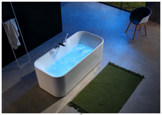 Mona Lisa-Whirlpool Bathtub with 1.0HP Hidden LED Surf Massage & Seamless LED Lamp Ring