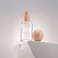 Flacon pompe en verre personnalisé avec logo, 50 ml, forme irrégulière mignonne, avec couvercle en forme de boule, pour crème visage, sérum, fond de teint liquide BB
