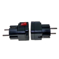 Adaptateur de voyage Schuko EU israélien russe allemand compatible avec les prises mondiales avec interrupteur LED Marque WONPRO